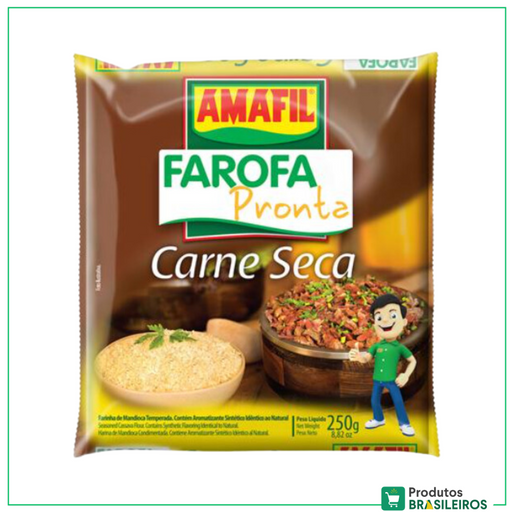 Farofa Pronta Sabor Carne Seca AMAFIL - 250g - Produtos Brasileiros