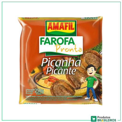 Farofa Pronta Sabor Picanha Picante AMAFIL - 250g - Produtos Brasileiros