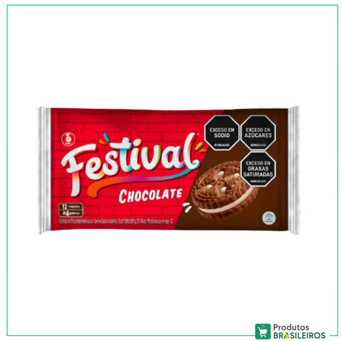 Biscoito de Chocolate / Chocolate Biscuit FESTIVAL - 415g - Produtos Brasileiros