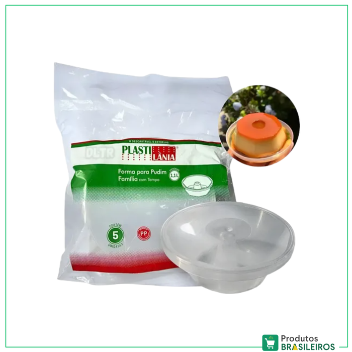 Formas Descartáveis para Pudim / Disposable Pudding Molds PLASTILÂNIA - 5 Unidades
