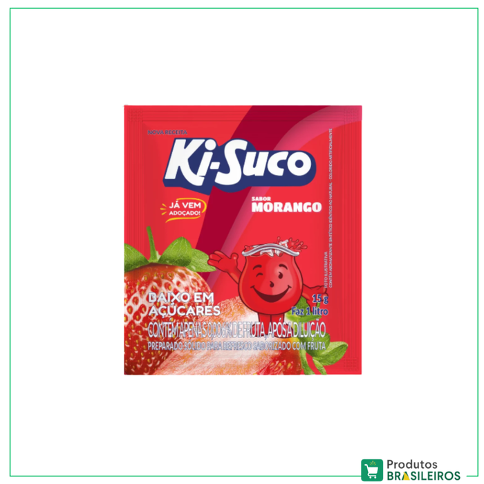 Refresco em pó de Morango / Strawberry Juice Powder KI-SUCO - 15g - Produtos Brasileiros