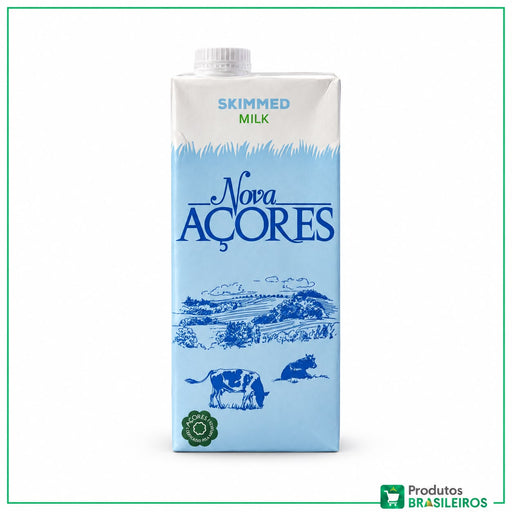 Leite Desnatado (Magro) / Skimmed Milk NOVA AÇORES - 1L - Produtos Brasileiros