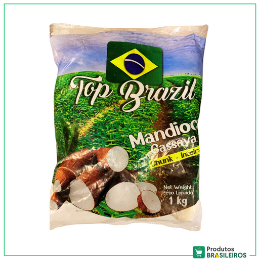 Mandioca sem Casca Congelada Pedaços TOP BRAZIL - 1kg - Produtos Brasileiros