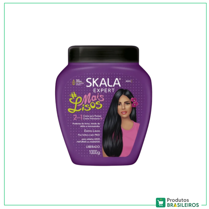 Creme de Hidratação Mais Liso / Smoother and Frizz-Free Hair Mask SKALA - 1000g - Produtos Brasileiros