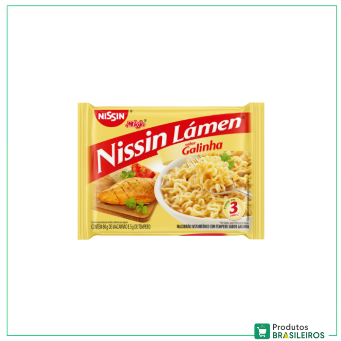 Miojo Sabor Galinha / Chicken Noodles NISSIN - 85g - Produtos Brasileiros