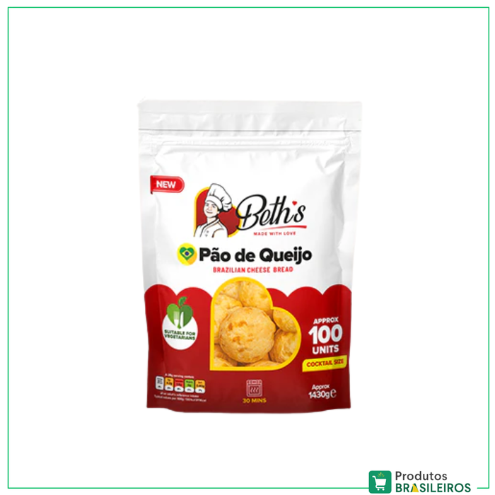Pão de Queijo Congelado / Frozen Cheese Bread BETH'S - 100un