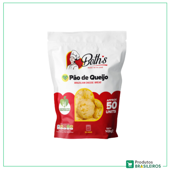 Pão de Queijo Congelado / Frozen Cheese Bread BETH'S - 50un - Produtos Brasileiros