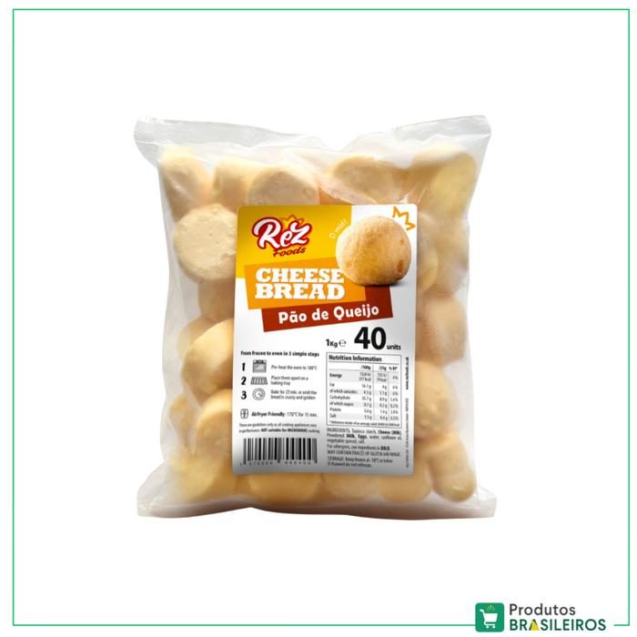 Pão de Queijo Congelado / Frozen Cheese Bread REZ FOODS - 40un - Produtos Brasileiros