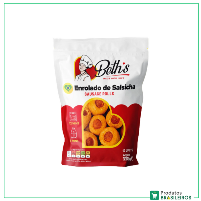 Enroladinho de Salsicha Congelado / Frozen Sausage Roll BETH'S - 12un - Produtos Brasileiros