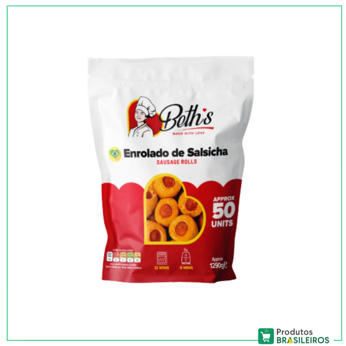 Enroladinho de Salsicha Congelado / Frozen Sausage Roll BETH'S -50un - Produtos Brasileiros