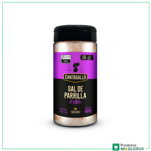 Sal de Parrilla com Alho / Parrilla Salt with Garlic CANTAGALLO - 480g - Produtos Brasileiros