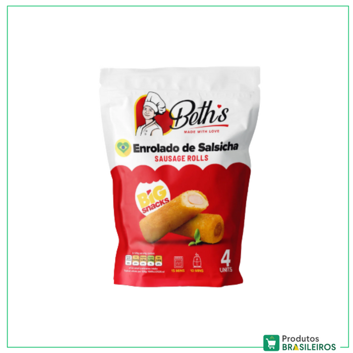 Enroladinho de Salsicha Congelado / Frozen Sausage Roll BETH'S - 4un - Produtos Brasileiros