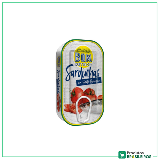 Sardinhas em Tomate BIO  Lata BOM PETISCO  - 120g - Produtos Brasileiros