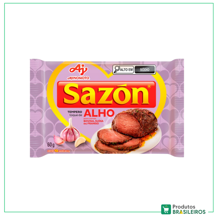 Tempero Toque de Alho / Garlic Seasoning SAZON - 60g - Produtos Brasileiros