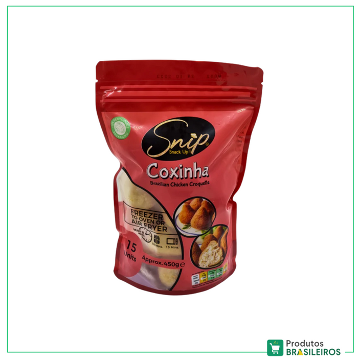 Coxinha de Frango Frita e Congelada / Frozen Chicken Croquette SNIP SNACK - 15un - Produtos Brasileiros