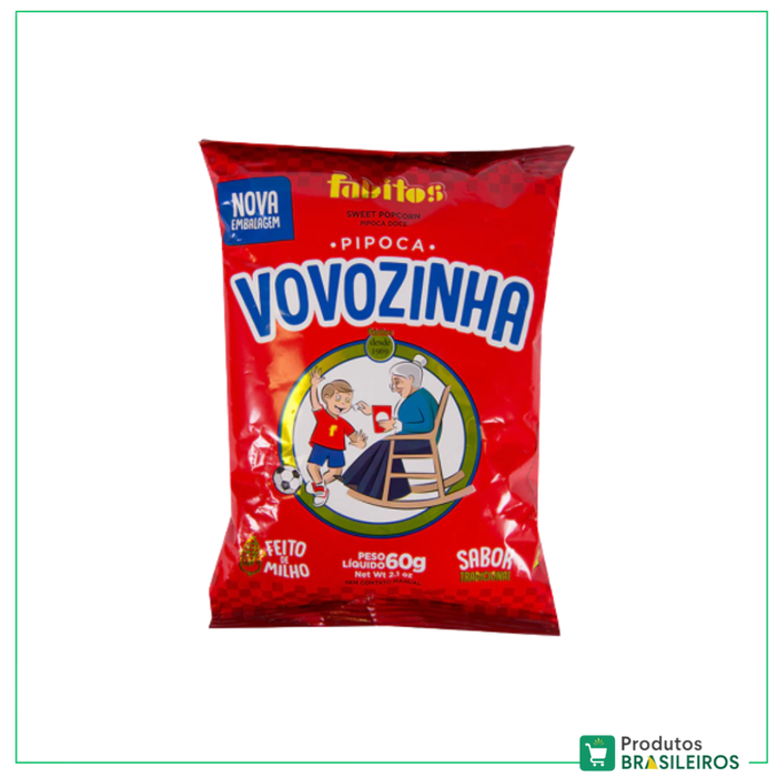 Pipoca Doce Tradicional / Sweet Popcorn VOVOZINHA - 60g - Produtos Brasileiros