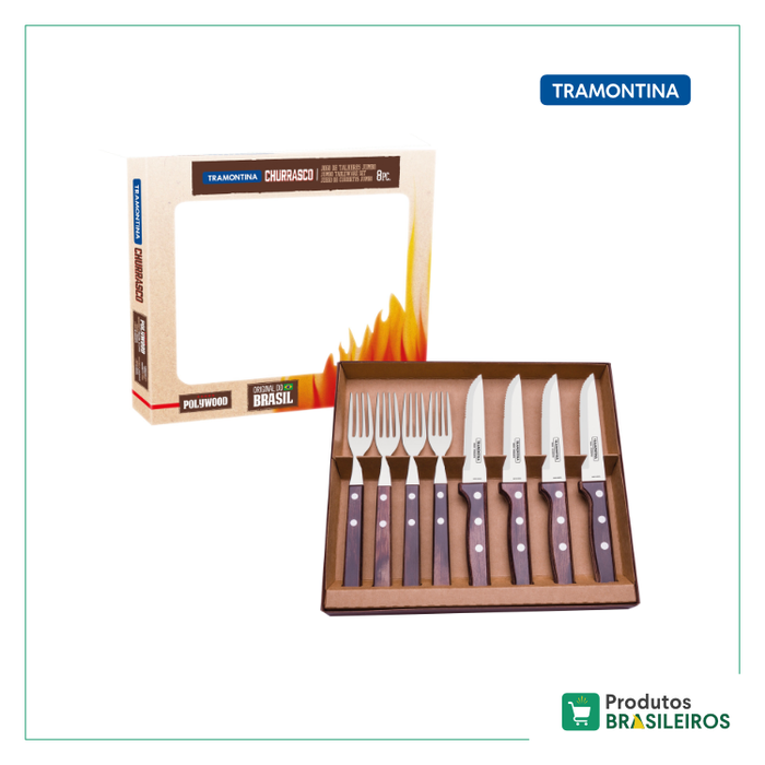 Jogo para Churrasco "Gaúcho" TRAMONTINA - 8 Peças - Produtos Brasileiros