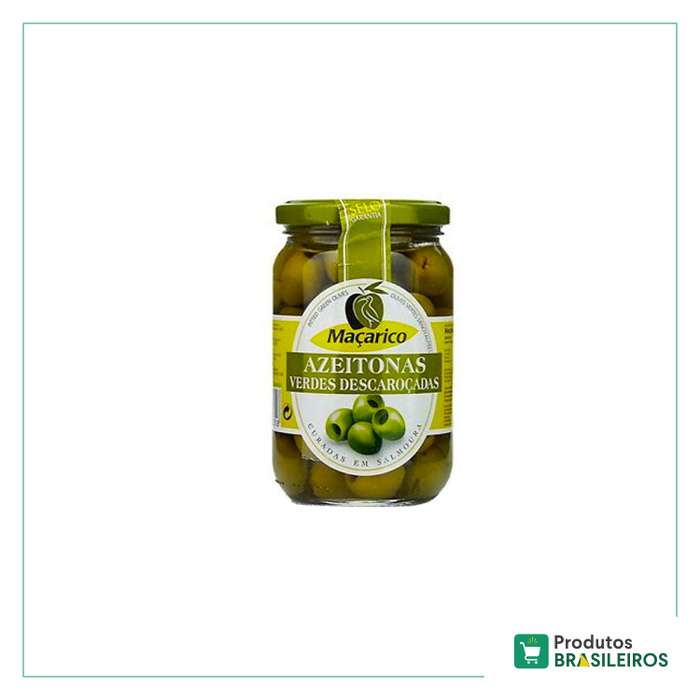 Azeitona Verde em Conserva s/ Caroço MAÇARICO - 345g - Produtos Brasileiros