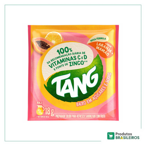 Refresco em pó de Laranja e Mamao TANG - 18g - Produtos Brasileiros