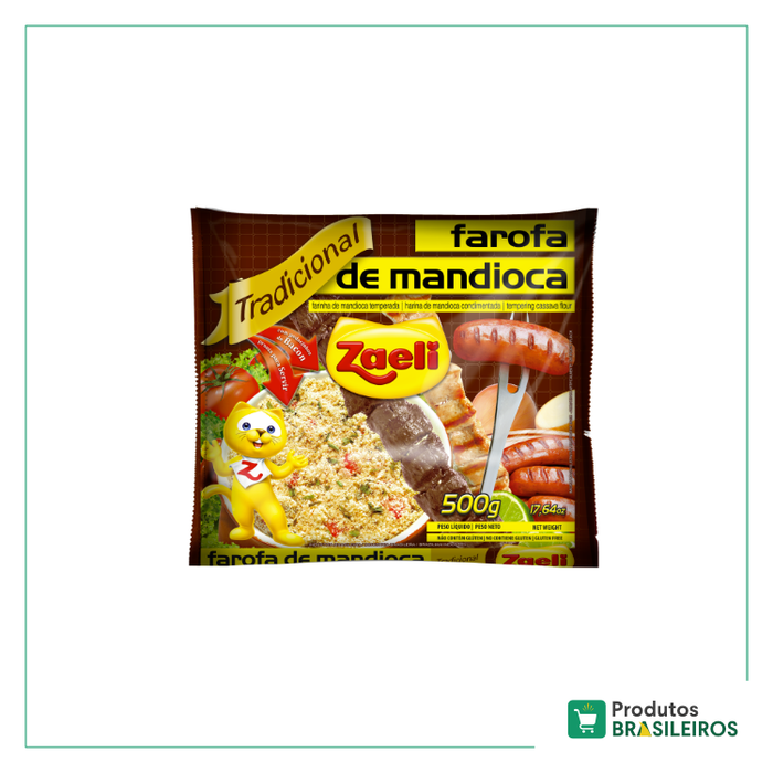 Farofa de Mandioca Tradicional ZAELI - 500g - Produtos Brasileiros