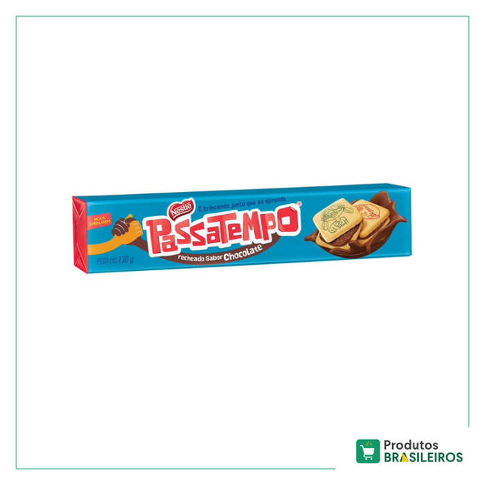 Biscoito Passatempo Recheado de Chocolate NESTLÉ - 130g - Produtos Brasileiros