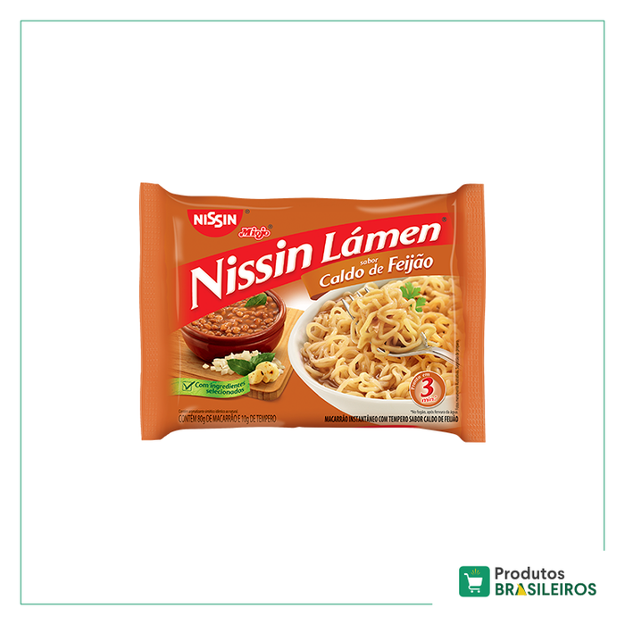 Miojo Sabor Caldo de Feijão NISSIN - 90g - Produtos Brasileiros