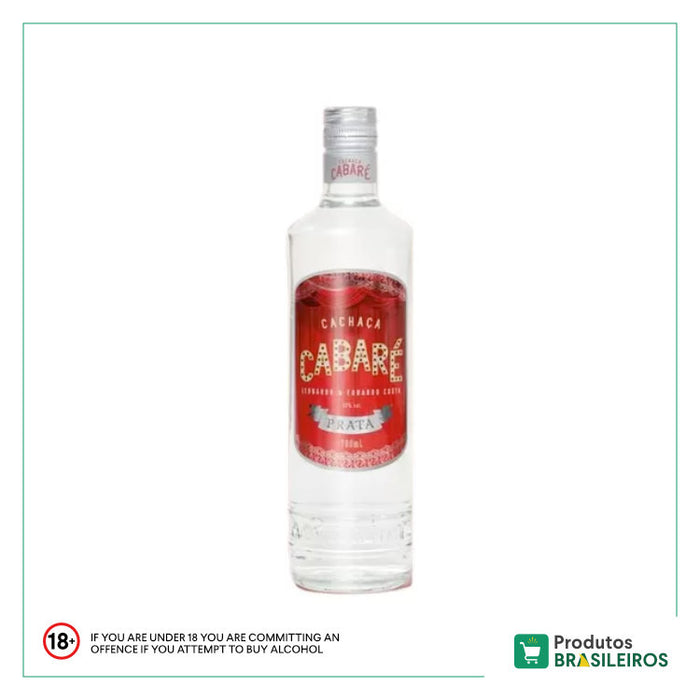 Cachaça Prata CABARÉ - 700ml - Produtos Brasileiros