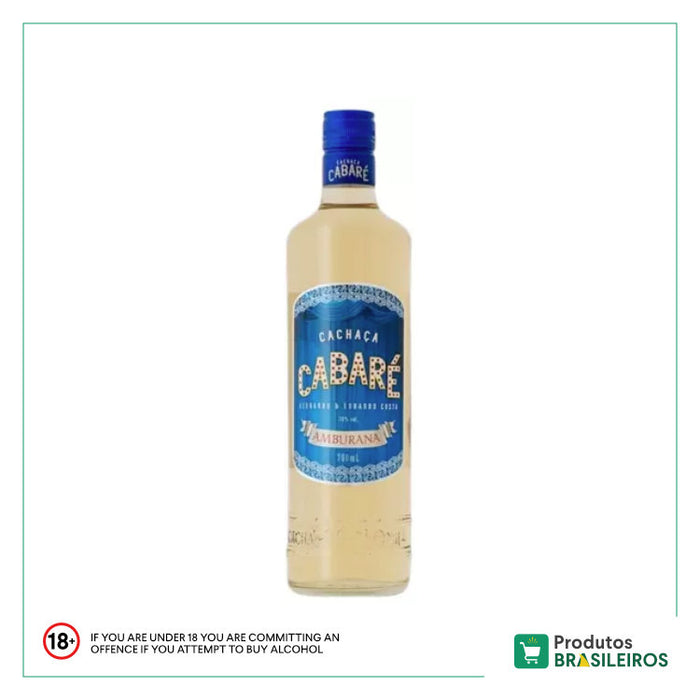 Cachaça Amburana CABARÉ - 700ml - Produtos Brasileiros