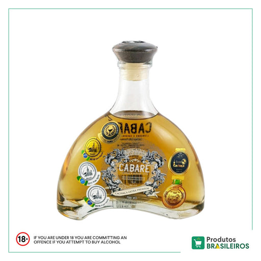 Cachaça Extra Premium CABARÉ - 700ml - Produtos Brasileiros