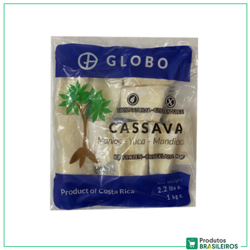Mandioca sem Casca Congelada GLOBO - 1kg - Produtos Brasileiros