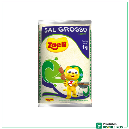 Sal Grosso Para Churrasco ZAELI - 1kg - Produtos Brasileiros